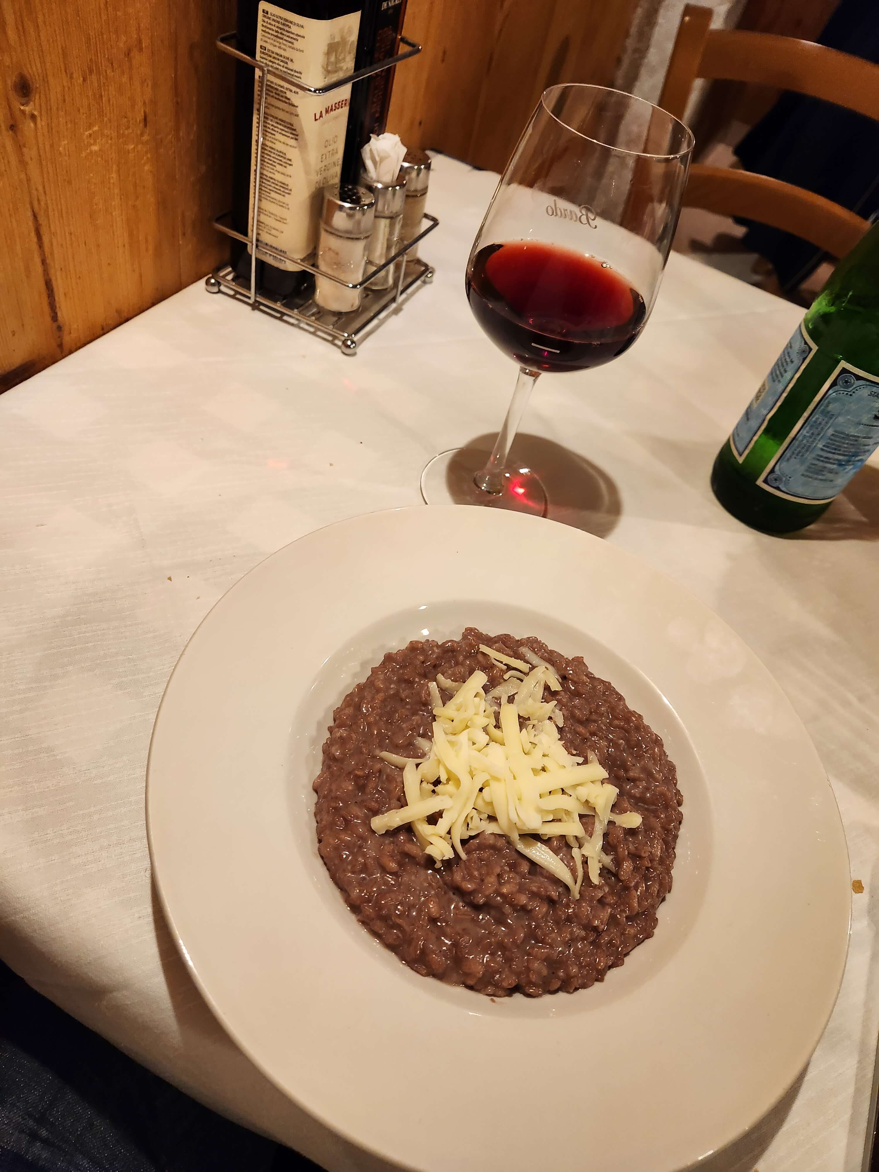Risotto all'Amarone et verre de Bardolino, dîner à Bardolino, lac de Garde