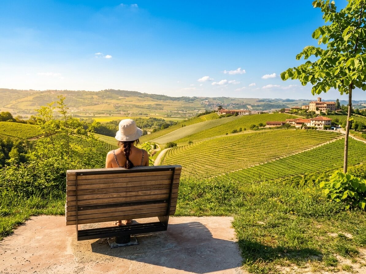 Vue sur les vignes du Barolo, Piémont